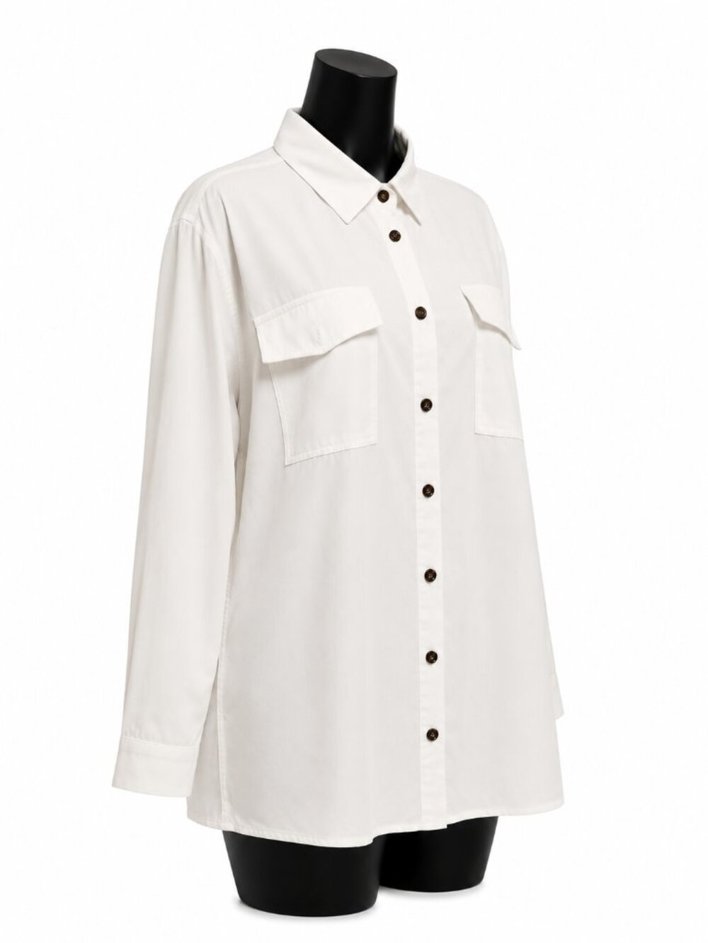Yidarton Womens White Button Down Shirt Long Sleeve Oversized Blouse 2XL fits XL - Picture 2 of 5